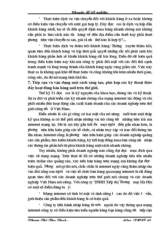 image for page Những giải pháp đẩy mạnh hoạt động bán hàng của Công ty TNHH Tiếp thị Thương mại Hà Nội
