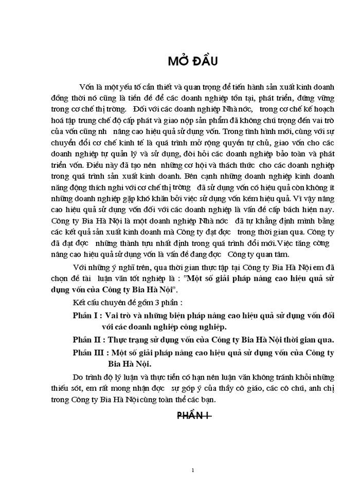 image for page Một số giải pháp nâng cao hiệu quả sử dụng vốn của Công ty Bia Hà Nội