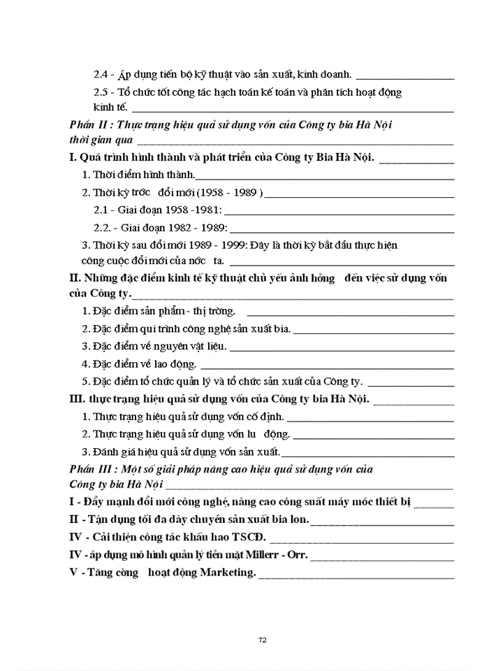 image for page Một số giải pháp nâng cao hiệu quả sử dụng vốn của Công ty Bia Hà Nội