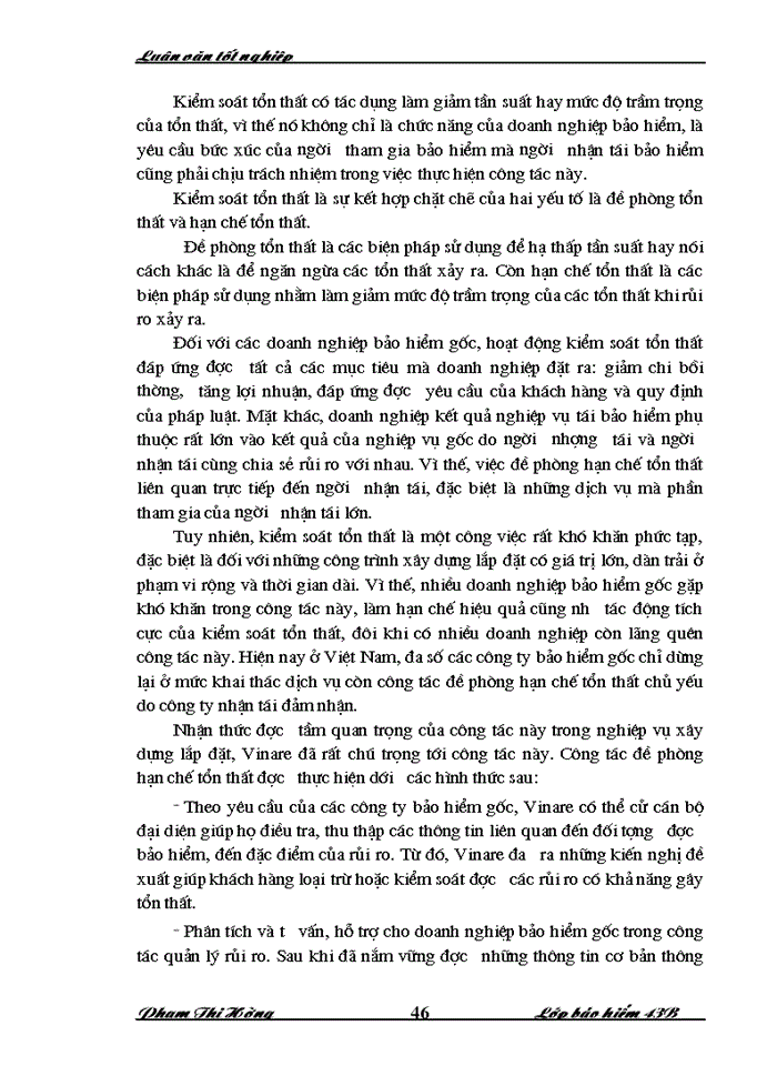image for page Tình hình thực hiện tái bảo hiểm xây dựng lắp đặt tại Tổng công ty cổ phần tái bảo hiểm quốc gia Việt Nam