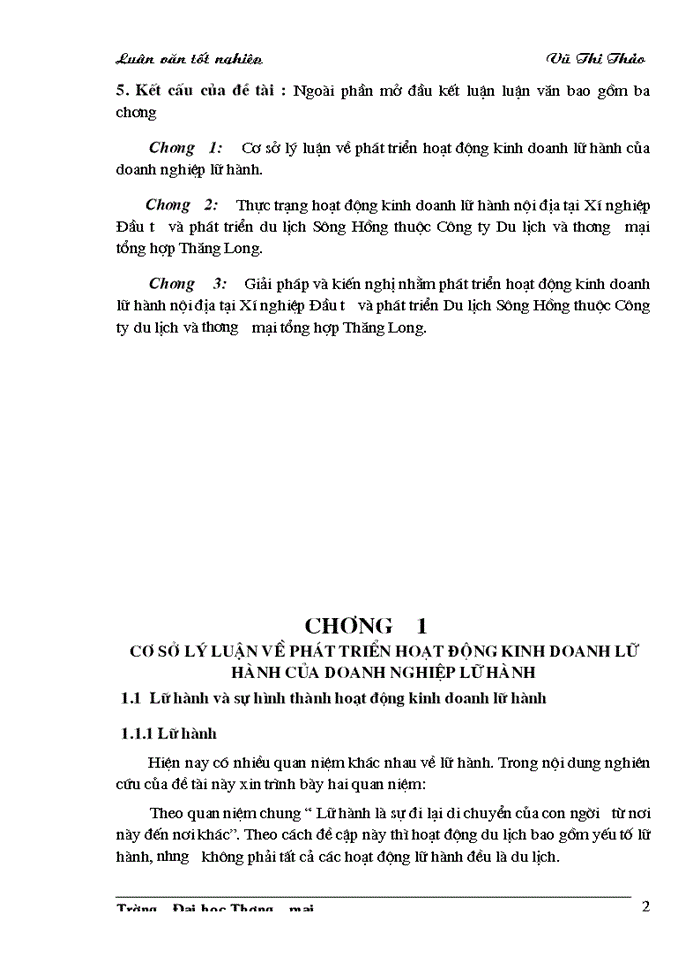 image for page Giải pháp phát triển hoạt động kinh doanh lữ hành nội địa của Xí nghiệp Đầu tư và phát triển du lịch Sông Hồng thuộc Công ty Du lịch và thương mại tổng hợp Thăng Long