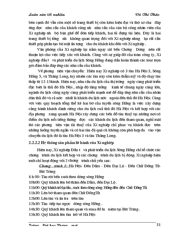 image for page Giải pháp phát triển hoạt động kinh doanh lữ hành nội địa của Xí nghiệp Đầu tư và phát triển du lịch Sông Hồng thuộc Công ty Du lịch và thương mại tổng hợp Thăng Long