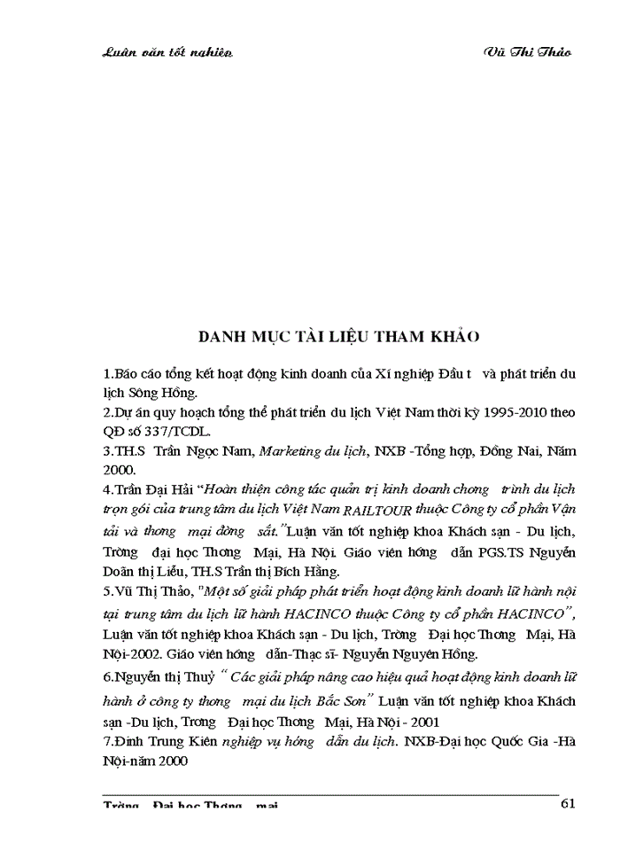 image for page Giải pháp phát triển hoạt động kinh doanh lữ hành nội địa của Xí nghiệp Đầu tư và phát triển du lịch Sông Hồng thuộc Công ty Du lịch và thương mại tổng hợp Thăng Long