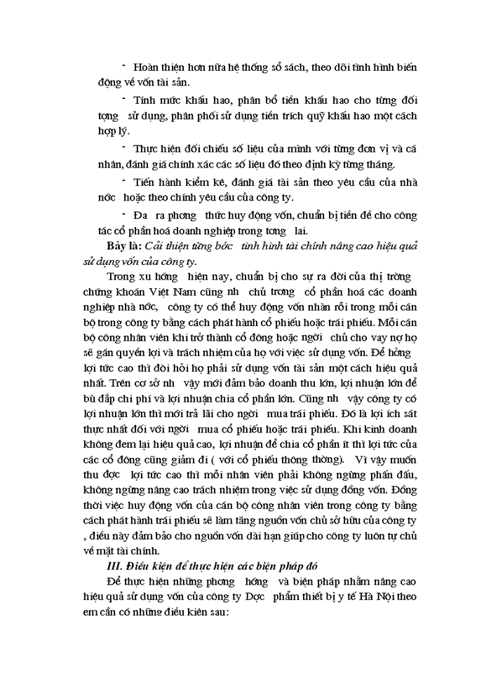 image for page Phương hướng và các biện pháp nâng cao hiệu quả sử dụng vốn tại công ty dược phẩm thiết bị y tế hà nội