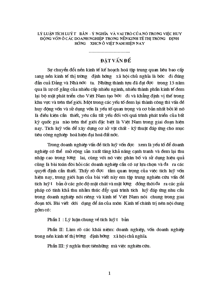 image for page Ý nghĩa  và vai trò của nó trong việc huy động vốn ở các doanh nghiệp  trong nền kinh tế thị trường định hướng  XHCN ở Việt Nam hiện nay