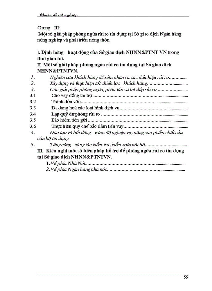 image for page Những giải pháp phòng ngừa rủi ro tín dụng tại Sở giao dịch Ngân hàng nông nghiệp và phát triển nông thôn Việt Nam