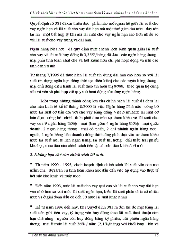 image for page Chính sách  lãi suất của Việt Nam trong thập kỷ qua, những hạn chế và giải pháp