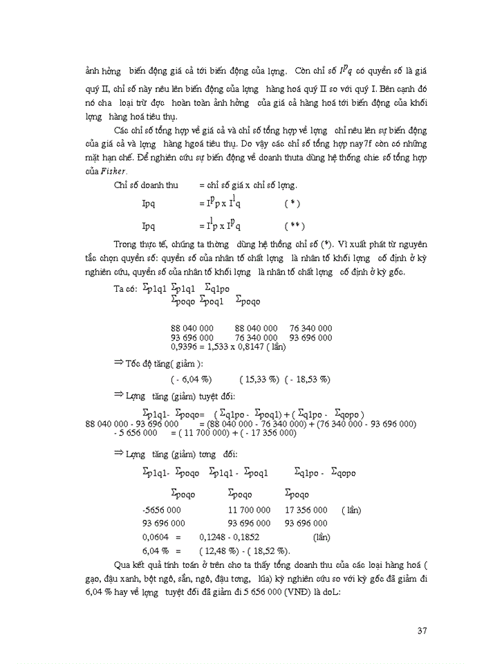 image for page Vận dụng phương pháp chỉ số để phân tích doanh thu của công ty trách nhiệm hữu hạn Việt Phương