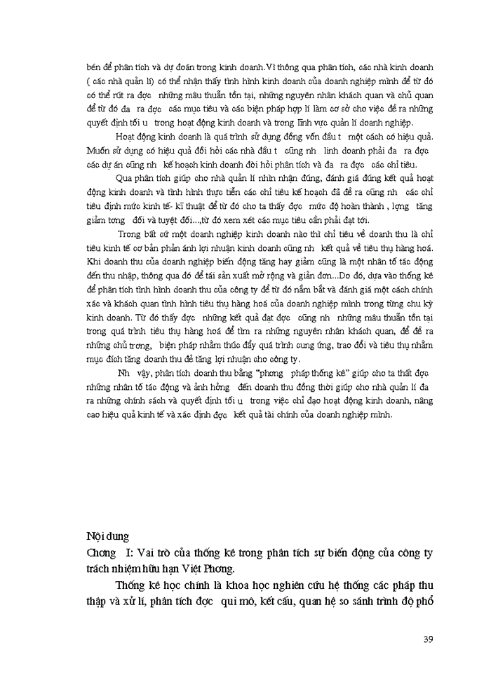 image for page Vận dụng phương pháp chỉ số để phân tích doanh thu của công ty trách nhiệm hữu hạn Việt Phương
