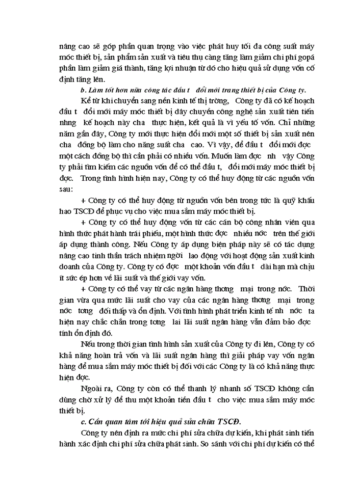 image for page Một số kiến nghị và giải pháp về phương hướng nhằm nâng cao hiệu quả sử dụng vốn cố định tại Công ty May Thăng Long.