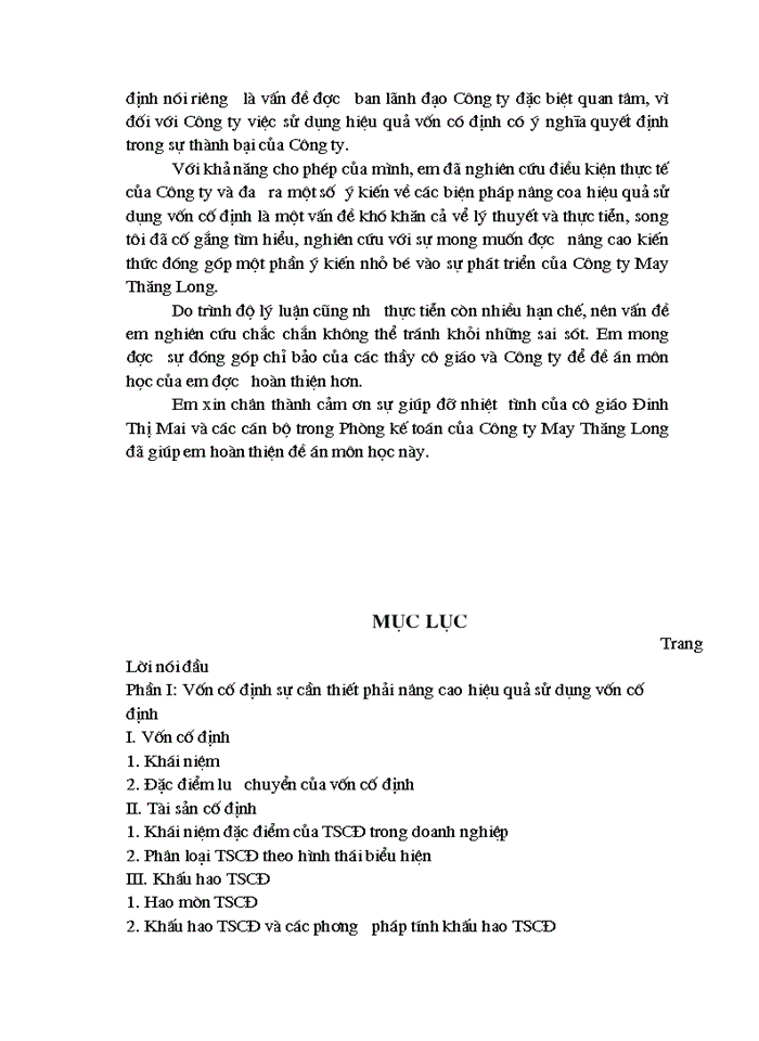 image for page Một số kiến nghị và giải pháp về phương hướng nhằm nâng cao hiệu quả sử dụng vốn cố định tại Công ty May Thăng Long.