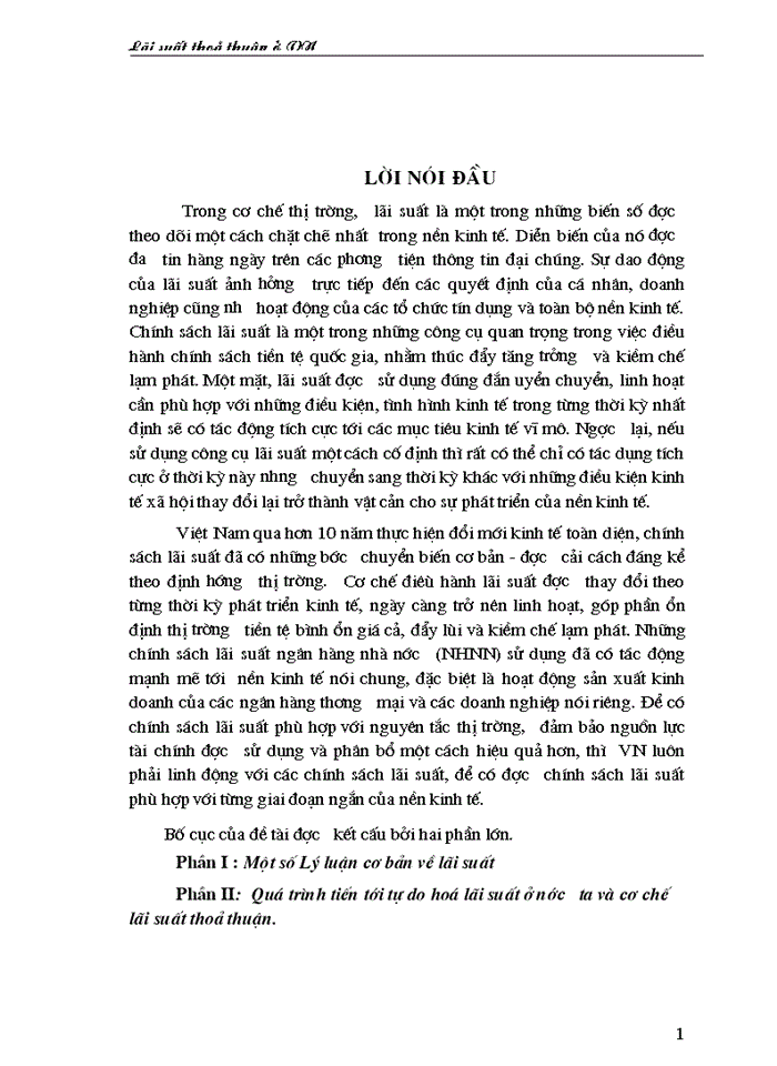 image for page Quá trình tiến tới tự do hoá lãi suất ở nước ta và cơ chế lãi suất thoả thuận.