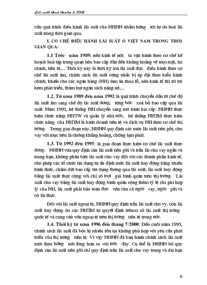 image for page Quá trình tiến tới tự do hoá lãi suất ở nước ta và cơ chế lãi suất thoả thuận.