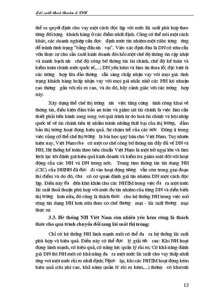 image for page Quá trình tiến tới tự do hoá lãi suất ở nước ta và cơ chế lãi suất thoả thuận.