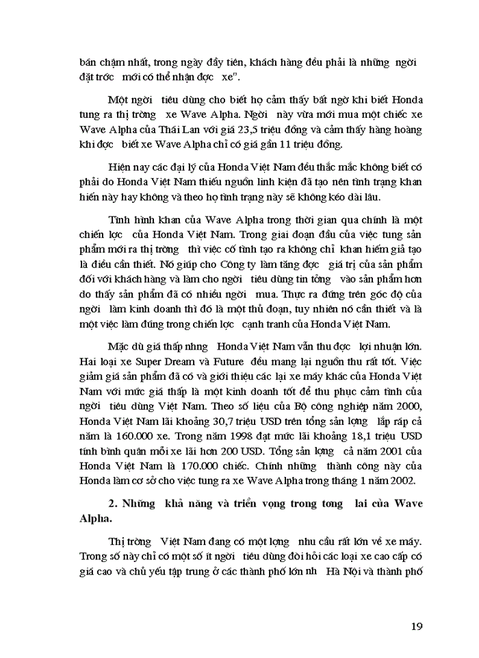 image for page Chiến lược cạnh tranh của Honda Việt Nam với xe Wave Alpha