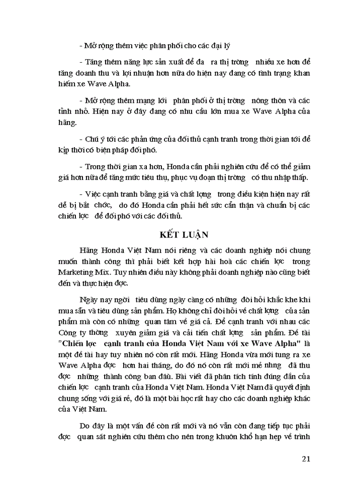 image for page Chiến lược cạnh tranh của Honda Việt Nam với xe Wave Alpha