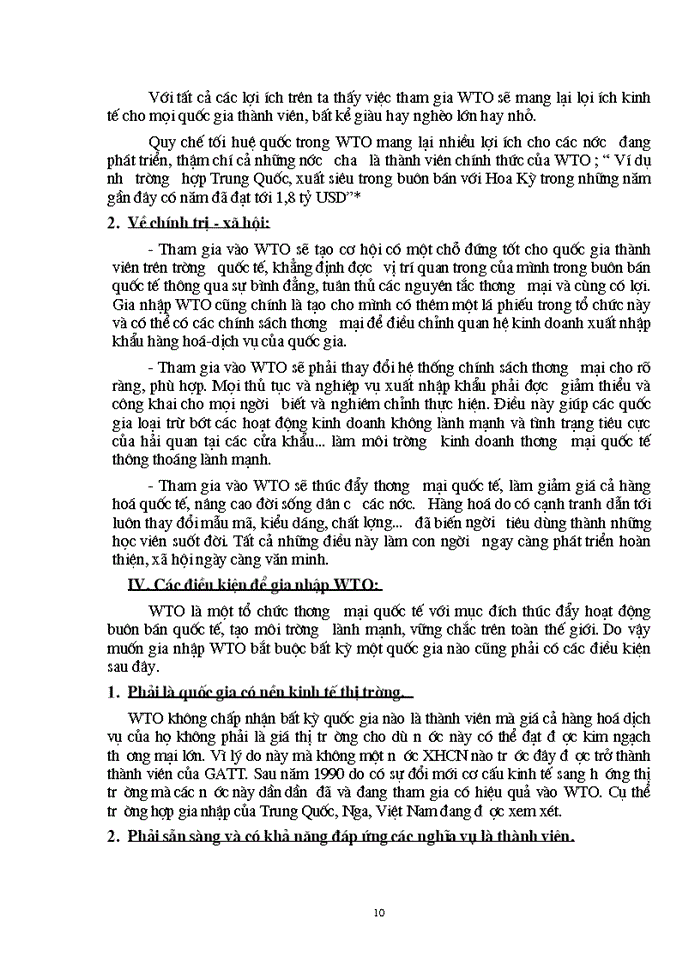 Một số điều kiện và giải pháp chủ yếu để thúc đẩy quá trình tham gia có hiệu  quả tổ chức thương mại thế giới (WTO) của Việt Nam