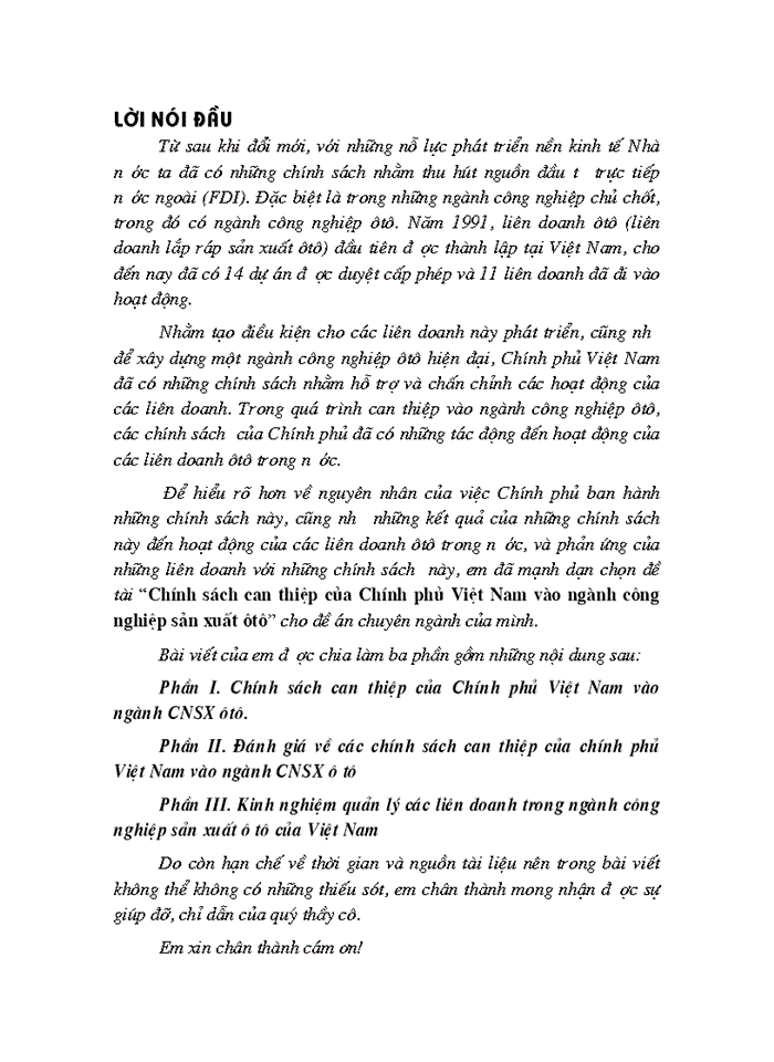 image for page Chính sách can thiệp của Chính phủ Việt Nam vào ngành công nghiệp sản xuất ôtô