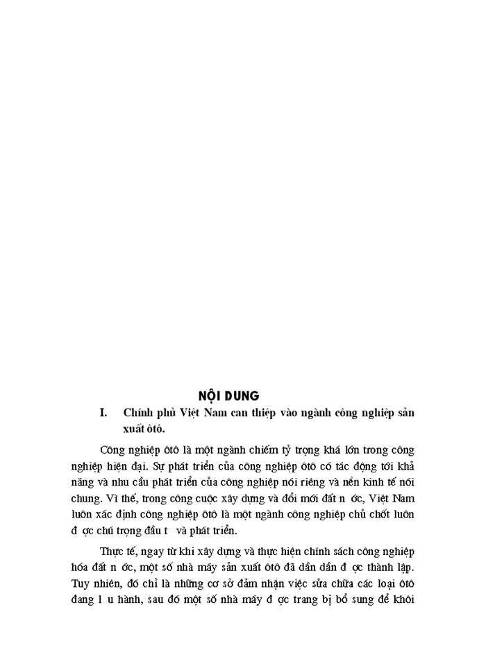 image for page Chính sách can thiệp của Chính phủ Việt Nam vào ngành công nghiệp sản xuất ôtô