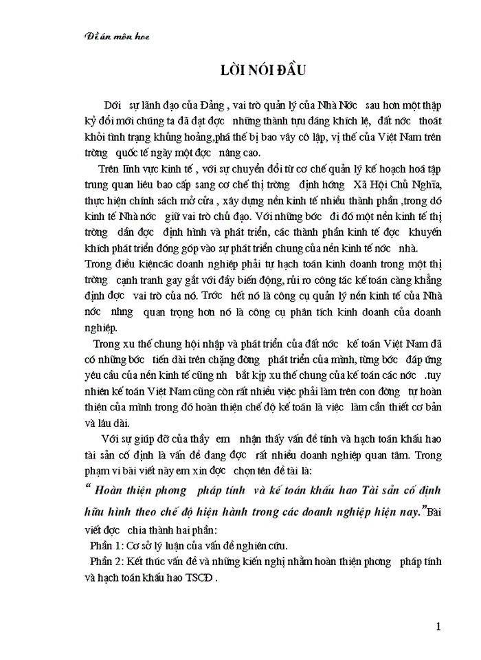 image for page Hoàn thiện phương pháp tính  và kế toán khấu hao Tài sản cố định hữu hình theo chế độ hiện hành trong các doanh nghiệp hiện nay