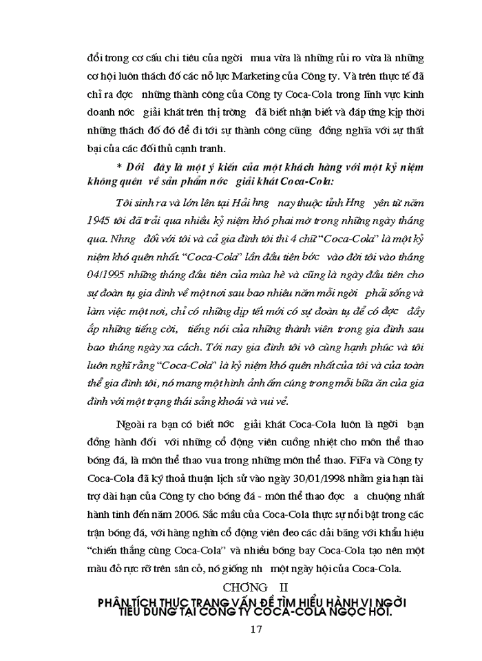 image for page Nâng cao hiệu quả của việc tìm hiểu hành vi người tiêu dùng đối với Công ty Coca- Cola Ngọc Hồi