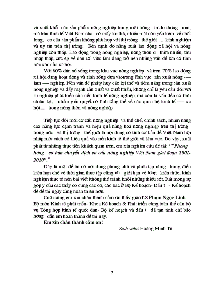image for page Phương hướng cơ bản chuyển dịch cơ cấu nông nghiệp Việt Nam giai đoạn 2001-2010