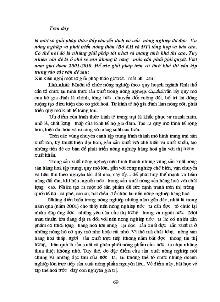 image for page Phương hướng cơ bản chuyển dịch cơ cấu nông nghiệp Việt Nam giai đoạn 2001-2010
