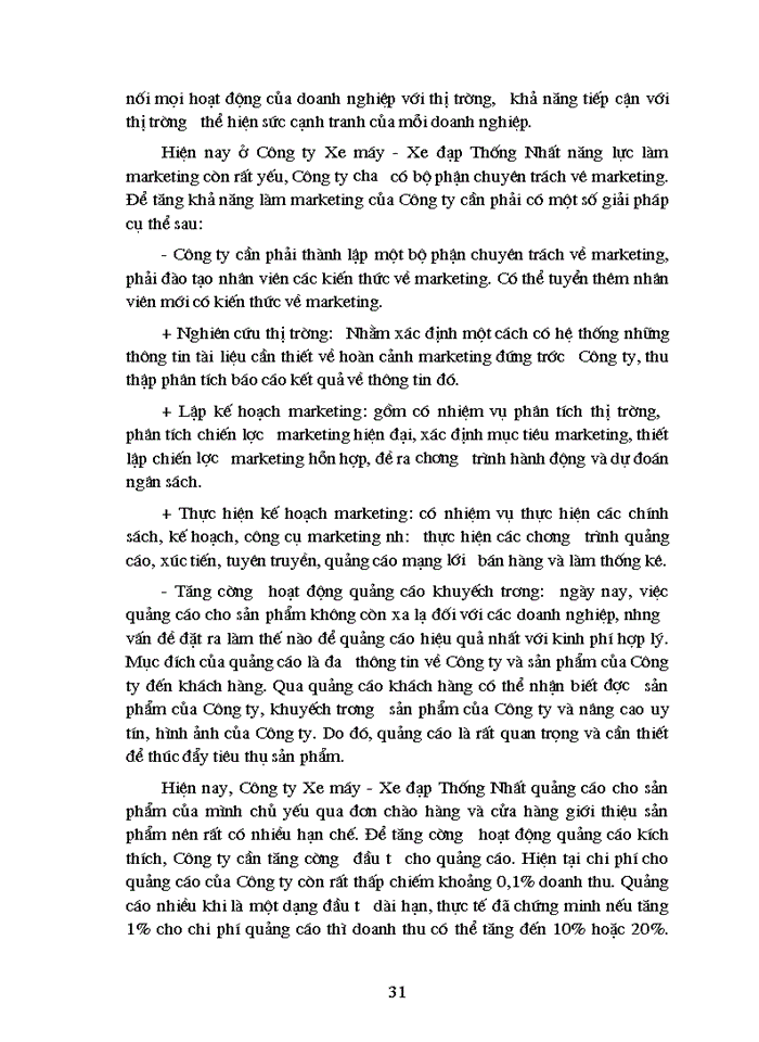 image for page Một số giải pháp nhằm mở rộng thị trường tiêu thụ sản phẩm của Công ty Xe máy - Xe đạp Thống Nhất