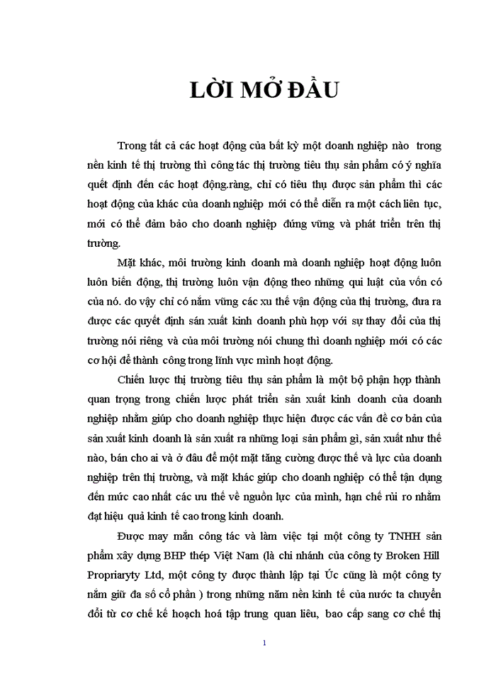 image for page Một số biện pháp góp phần hoàn thiện chiến lược thị trường tiêu thụ sản phẩm ở Công ty TNHH Sản Phẩm Xây dựng BHP Thép Việt Nam