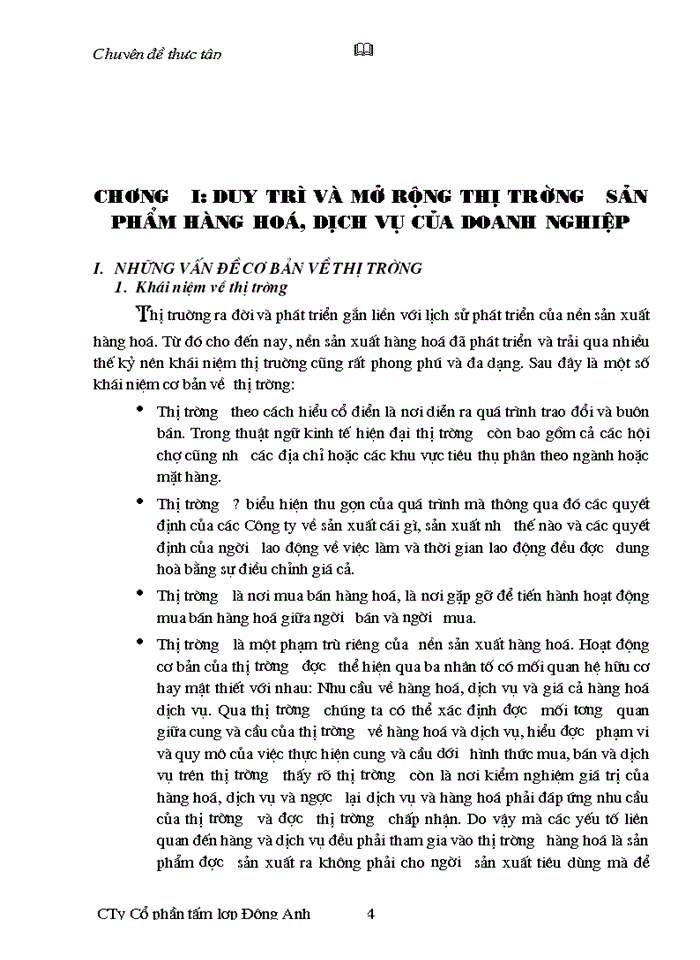 image for page Một số biện pháp cơ bản nhằm duy trì và mở rộng thị trường tiêu thụ sản phẩm của Công ty Cổ phần tấm lợp Đông Anh
