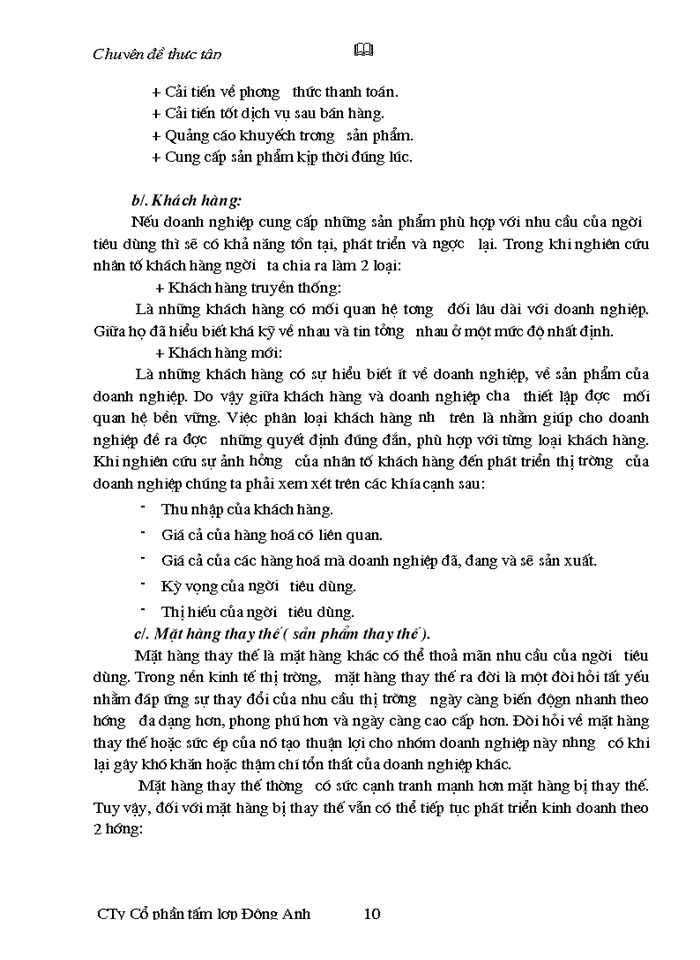image for page Một số biện pháp cơ bản nhằm duy trì và mở rộng thị trường tiêu thụ sản phẩm của Công ty Cổ phần tấm lợp Đông Anh