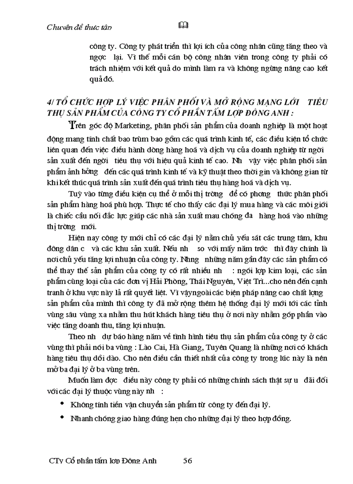 image for page Một số biện pháp cơ bản nhằm duy trì và mở rộng thị trường tiêu thụ sản phẩm của Công ty Cổ phần tấm lợp Đông Anh