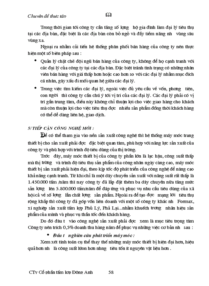 image for page Một số biện pháp cơ bản nhằm duy trì và mở rộng thị trường tiêu thụ sản phẩm của Công ty Cổ phần tấm lợp Đông Anh