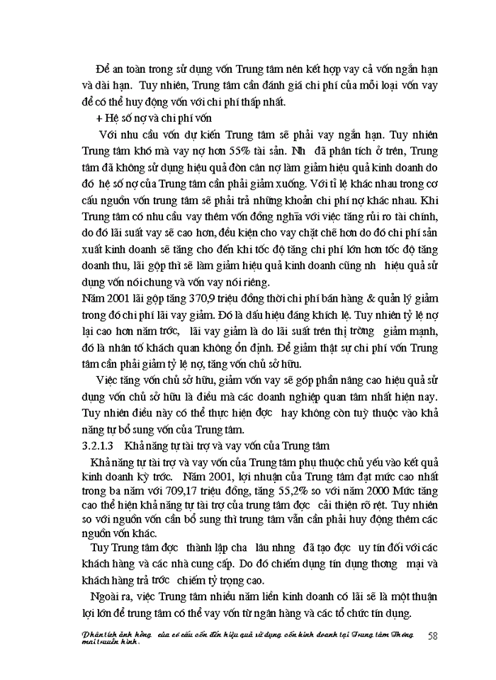 image for page Phân tích ảnh hưởng của cơ cấu vốn đến hiệu quả sử dụng vốn kinh doanh tại Trung tâm Thương mại truyền hình.