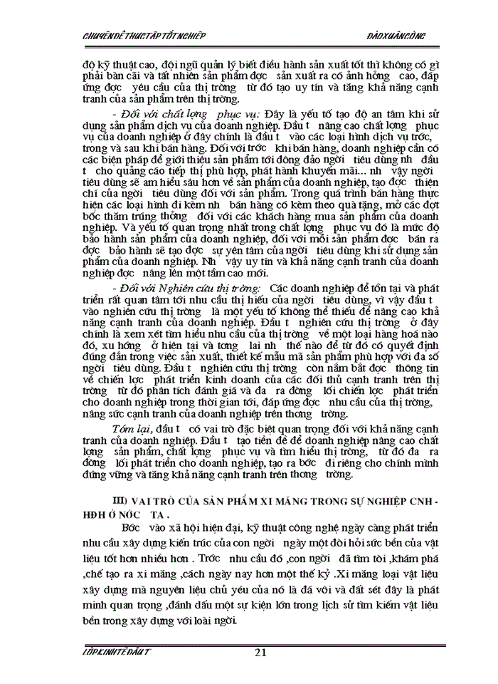 image for page Đầu tư nâng cao chất lượng sản phẩm và khả năng cạnh tranh của Công ty xi măng Bỉm Sơn