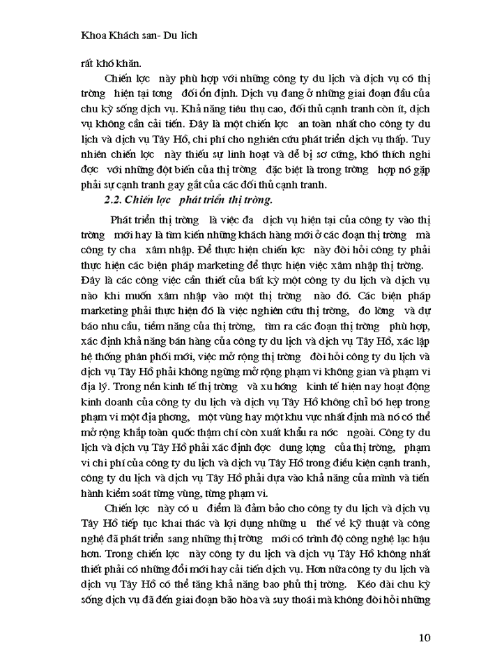 image for page Một số giải pháp nhằm mở rộng thị trường kinh doanh của công ty du lịch và dịch vụ Tây Hồ.