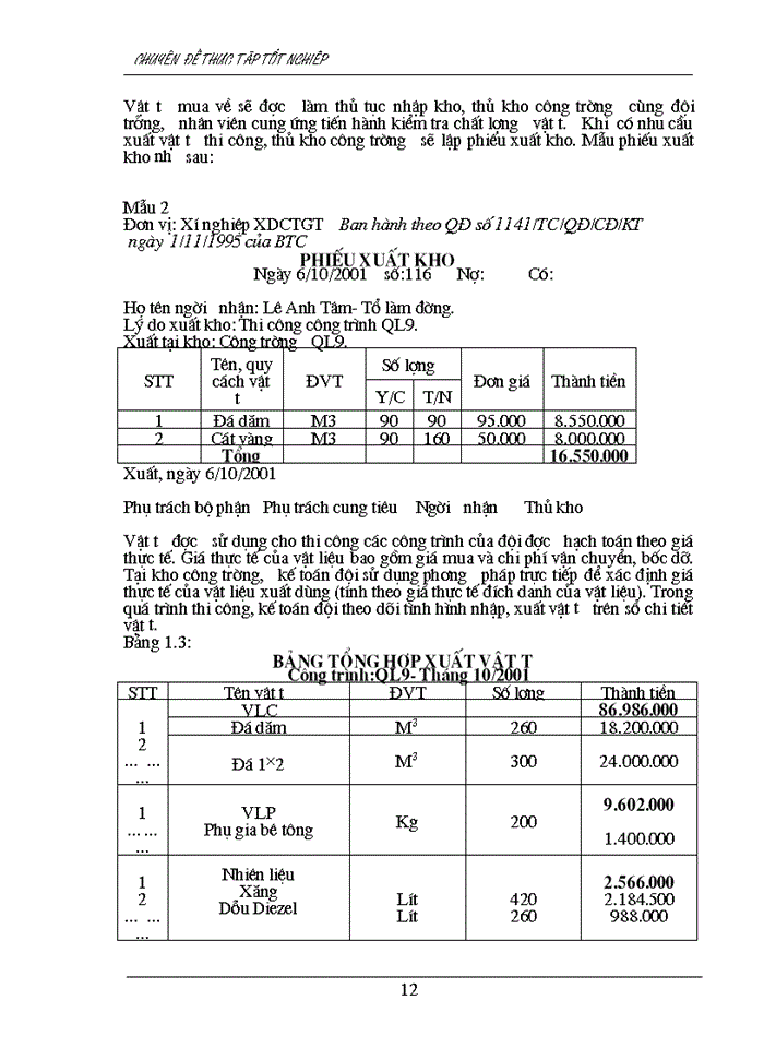 image for page Tình hình thực tế về kế toán chi phí sản xuất và tính giá thành sản phẩm tại xí nghiệp xây dựng công trình giao thông.