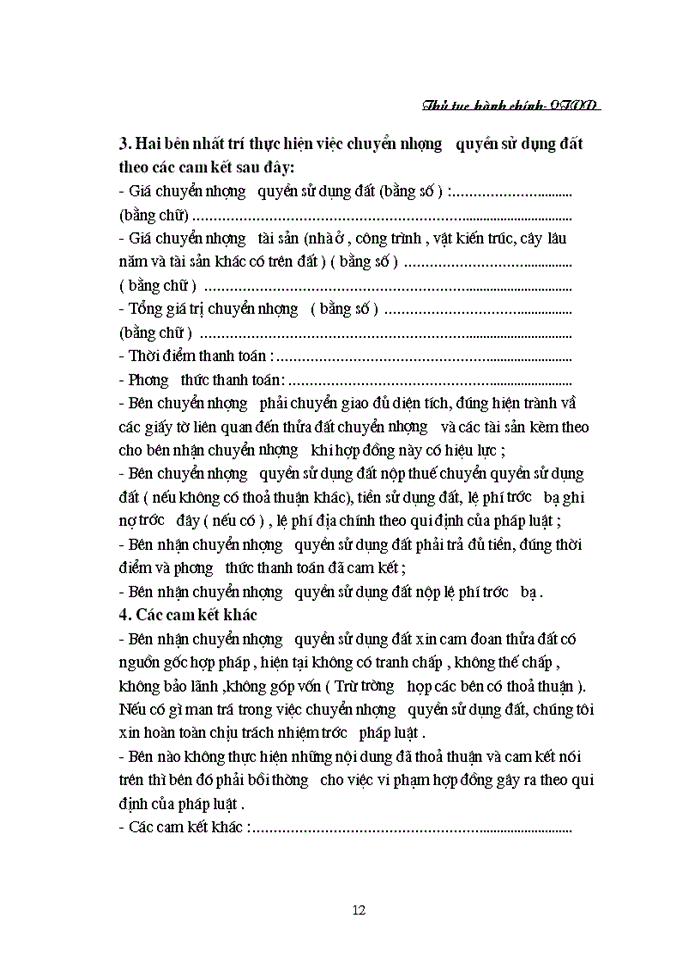 image for page Thủ tục hành chính liên quan đến vấn đề chuyển nhượng quyền sử dụng đất