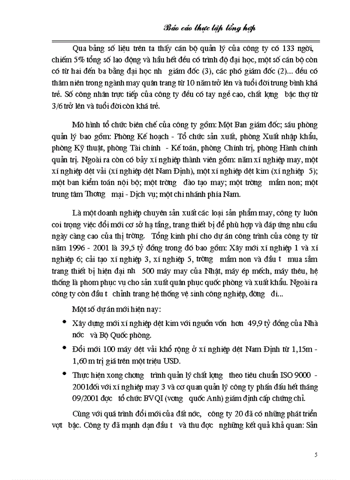 image for page Đặc điểm tổ chức quản lý và tổ chức sản xuất kinh doanh của công ty