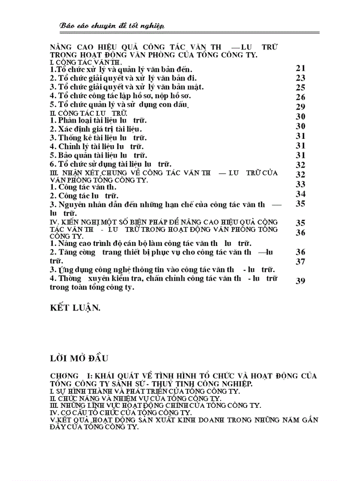 image for page Một số biện pháp nâng cao hiệu quả công tác Văn thư - Lưu trữ trong văn phòng Tổng công ty Sành sứ - Thuỷ tinh C ông nghiệp