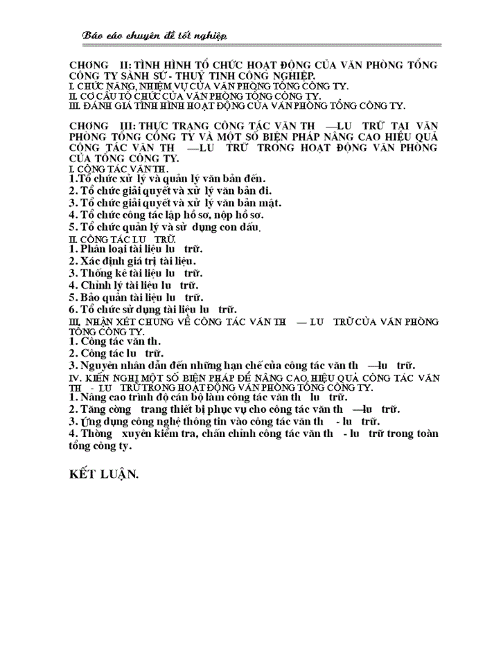image for page Một số biện pháp nâng cao hiệu quả công tác Văn thư - Lưu trữ trong văn phòng Tổng công ty Sành sứ - Thuỷ tinh C ông nghiệp