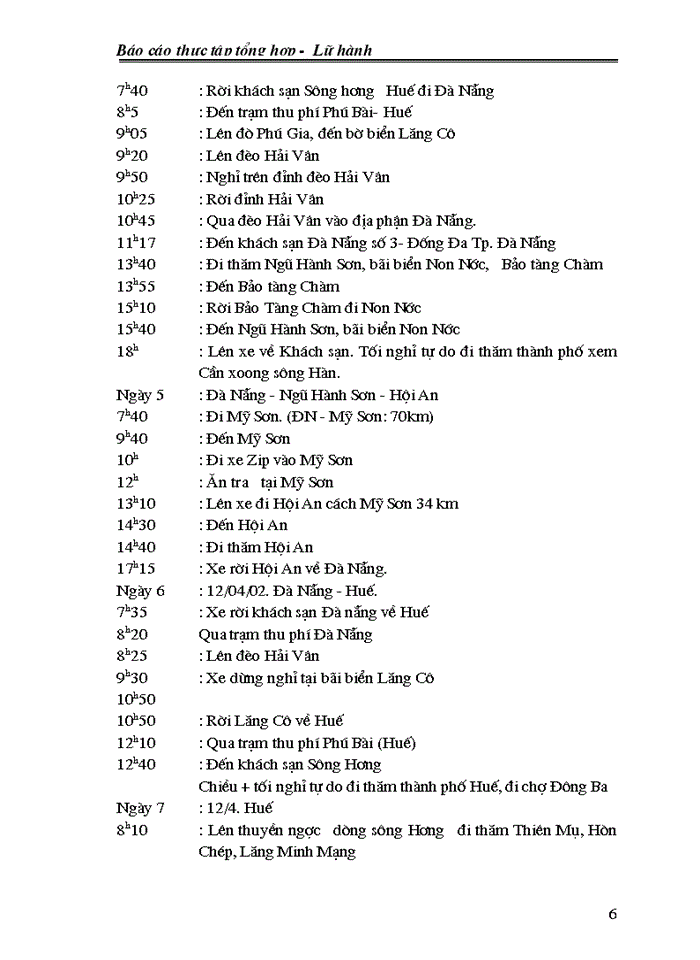 image for page Báo cáo thực tập tổng hợp -  Lữ hành