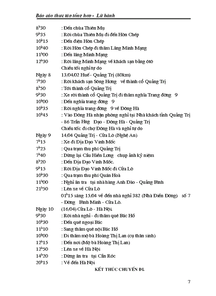 image for page Báo cáo thực tập tổng hợp -  Lữ hành