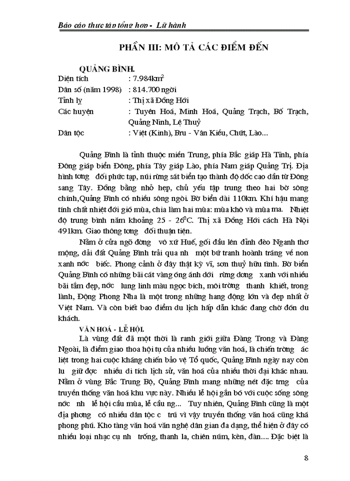 image for page Báo cáo thực tập tổng hợp -  Lữ hành