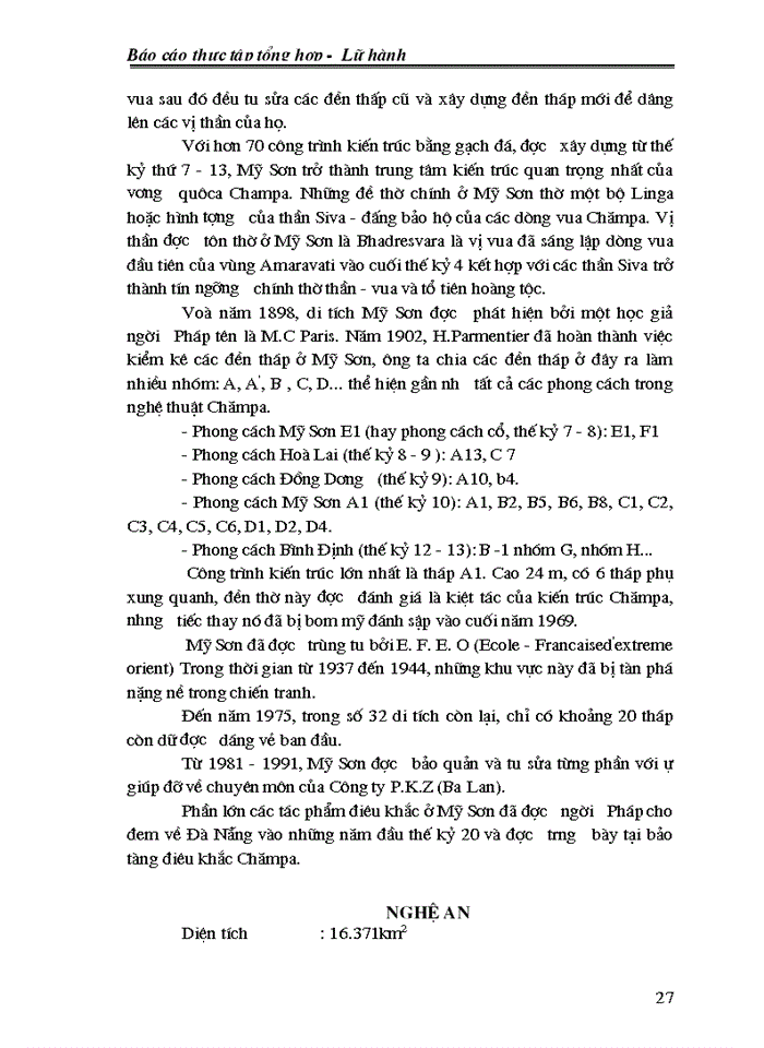image for page Báo cáo thực tập tổng hợp -  Lữ hành