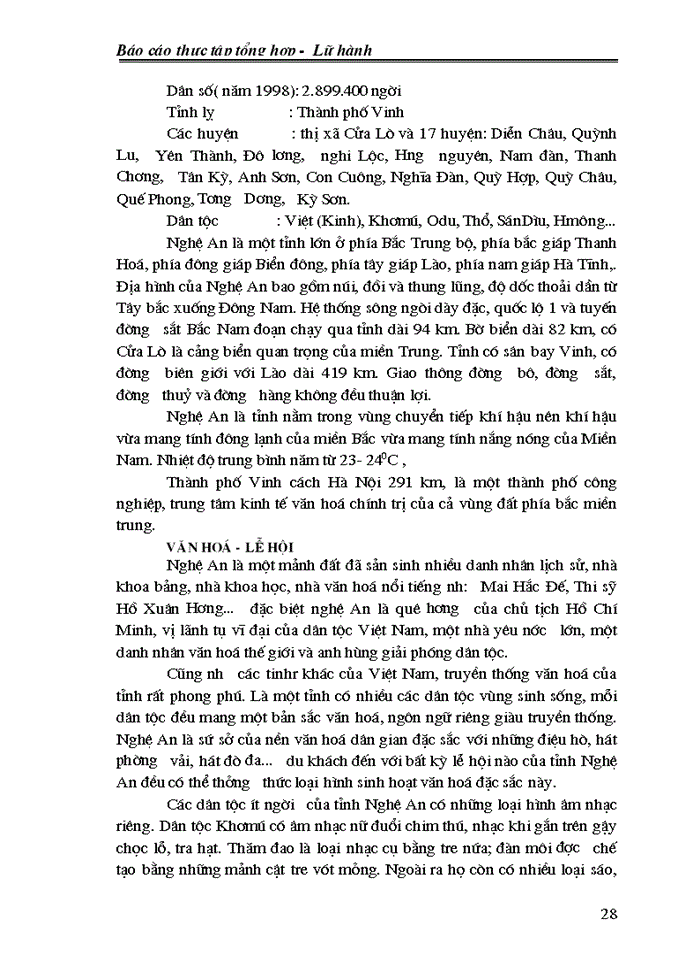 image for page Báo cáo thực tập tổng hợp -  Lữ hành