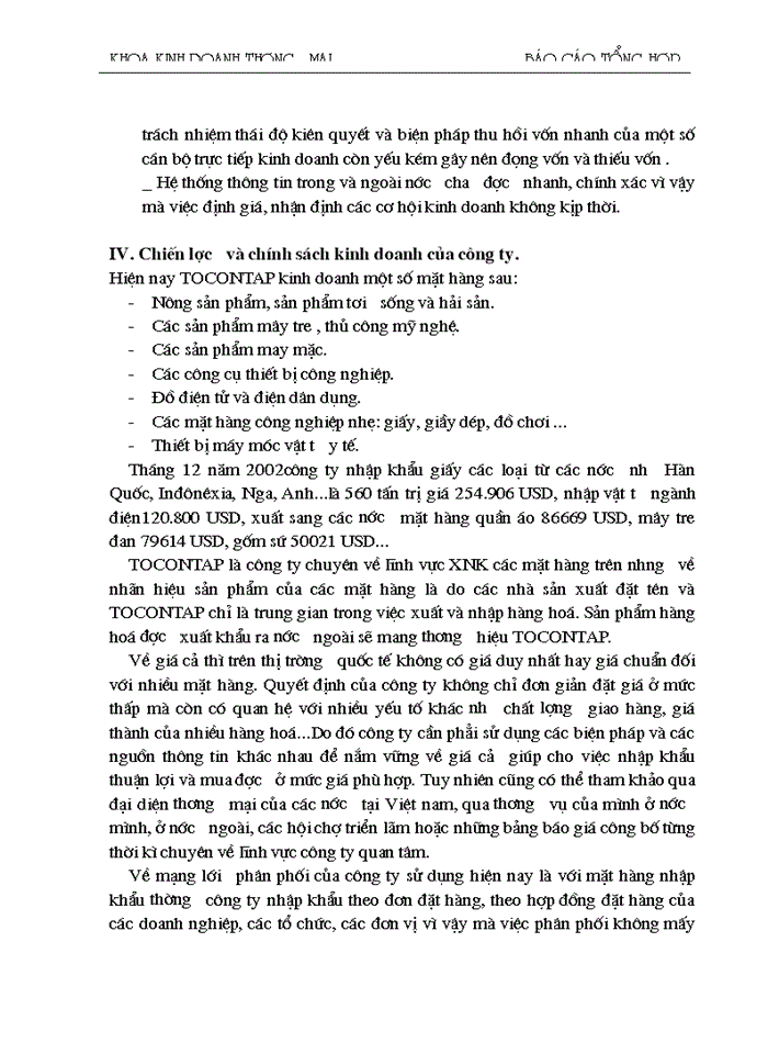 image for page Báo cáo thực tập tổng hợp ở công ty Xuất nhập khẩu Tạp phẩm (TOCONTAP – Hà Nội