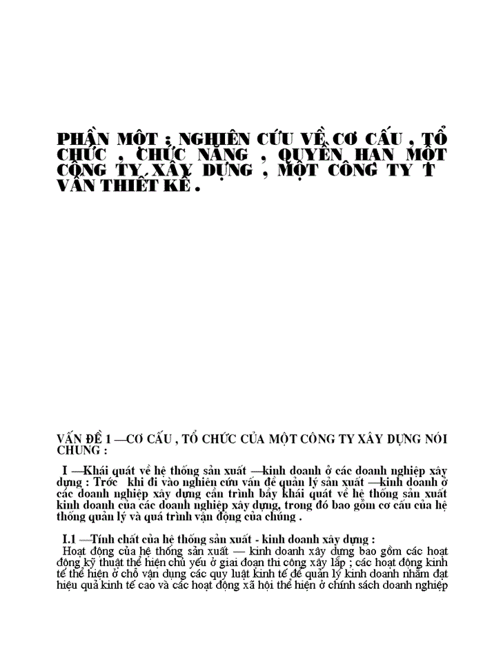 image for page Nghiên cứu về cơ cấu , tổ chức , chức năng , quyền hạn một công ty xây dựng , một công ty tư vấn thiết kế .