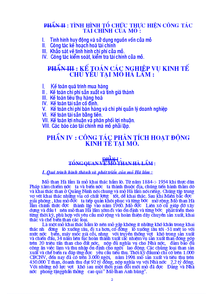 image for page Kế toán các nghiệp vụ kinh tế chủ yếu tại mỏ hà lầm