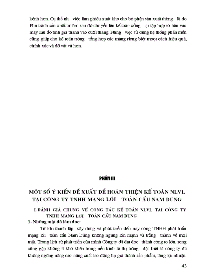 image for page Tổ chức hạch toán  nguyên liệu vật liệu với việc nâng cao hiệu quả sử dụng vốn lưu động tại Công ty TNHH phát triển mạng lưới toàn cầu Nam Dũng